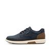 Rieker Plain Toe Laced Casual Shoe - Navy Tan